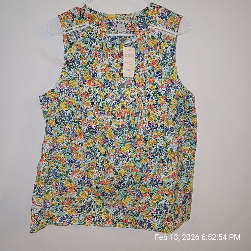 J. Crew Multicolor Floral Sleeveless Blouse